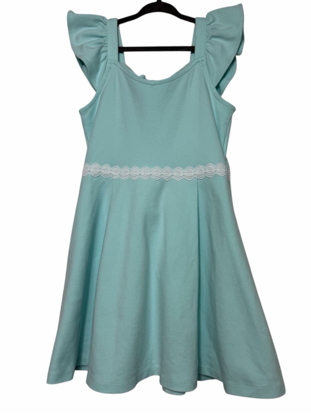 Janie and Jack Mint Green Lace Trim Ponte Dress Girls Size 7